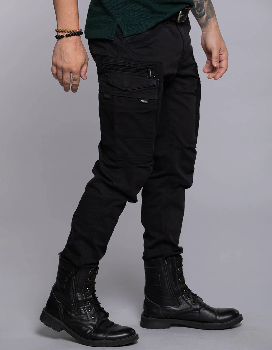 Black Regular Fit Cargo Pant - Image 4