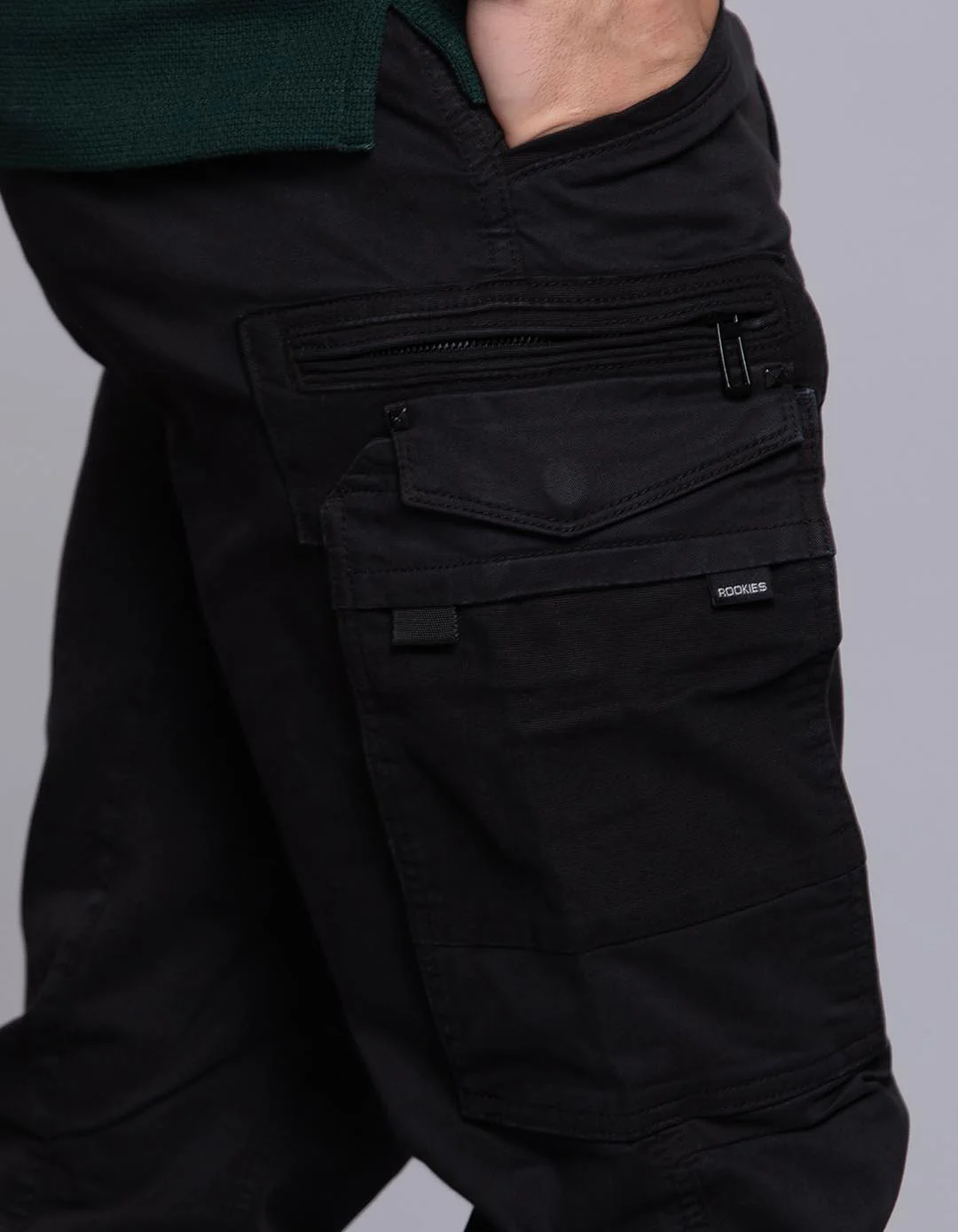 Black Regular Fit Cargo Pant - Image 5
