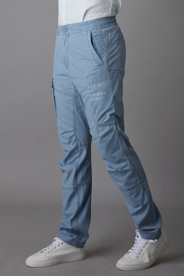 Blue Regular Fit Cargo Pant - Image 4
