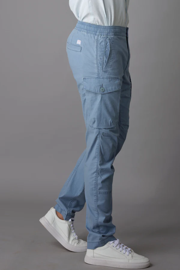 Blue Regular Fit Cargo Pant - Image 5