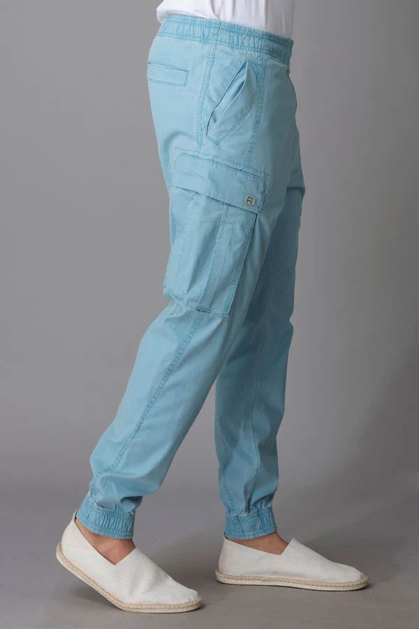 Blue Tapered Fit Cargo Pant - Image 4