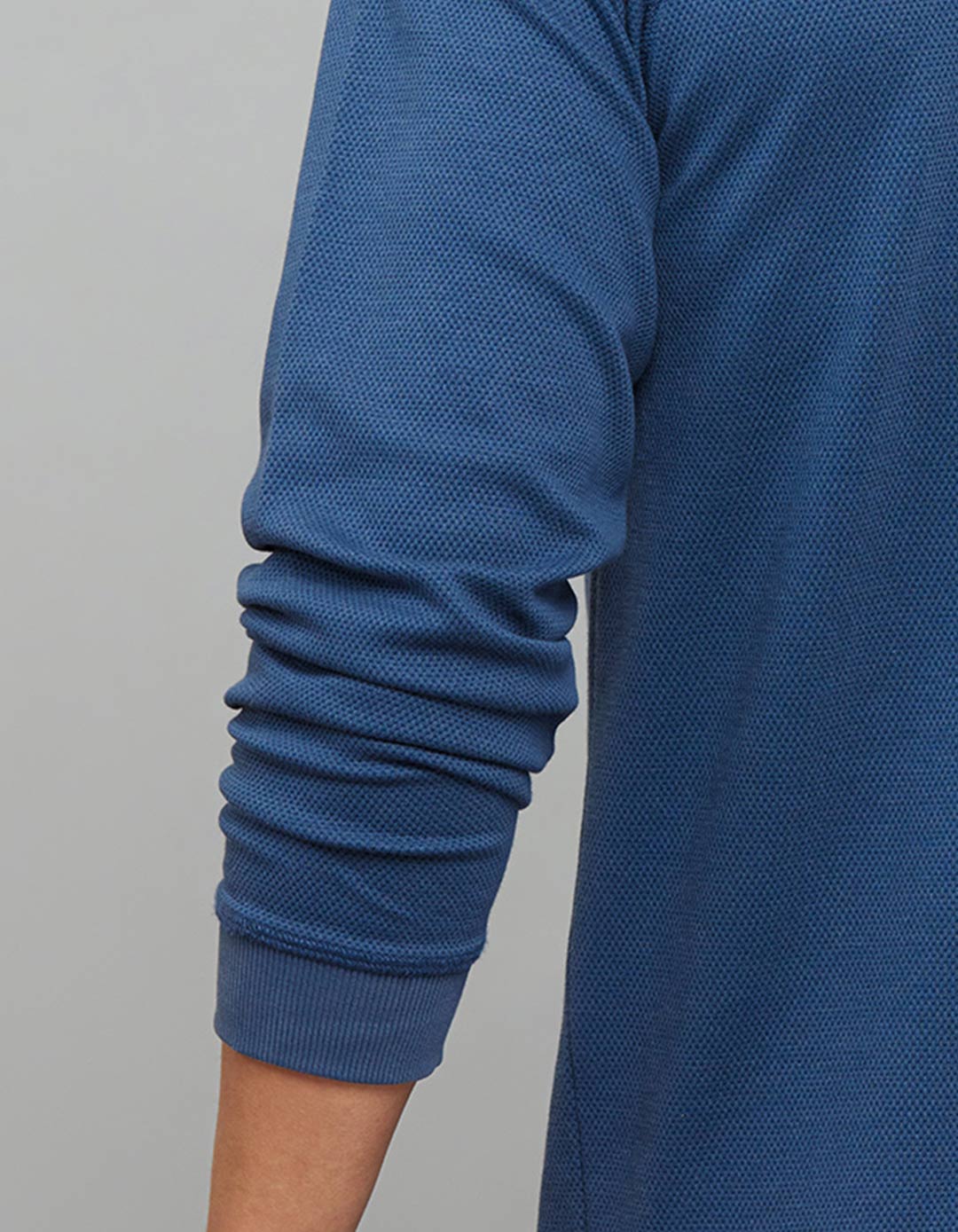 Blue High Neck Full Sleeves Sweatshirt - Image 7