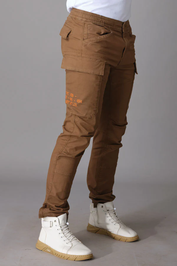 Brown Tapered Fit Cargo Pant - Image 3