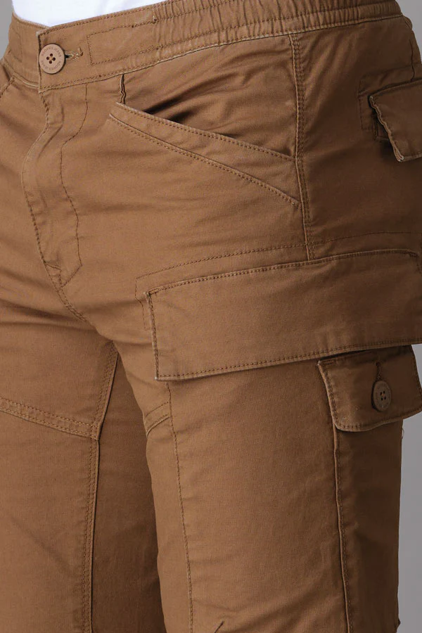 Brown Tapered Fit Cargo Pant - Image 6