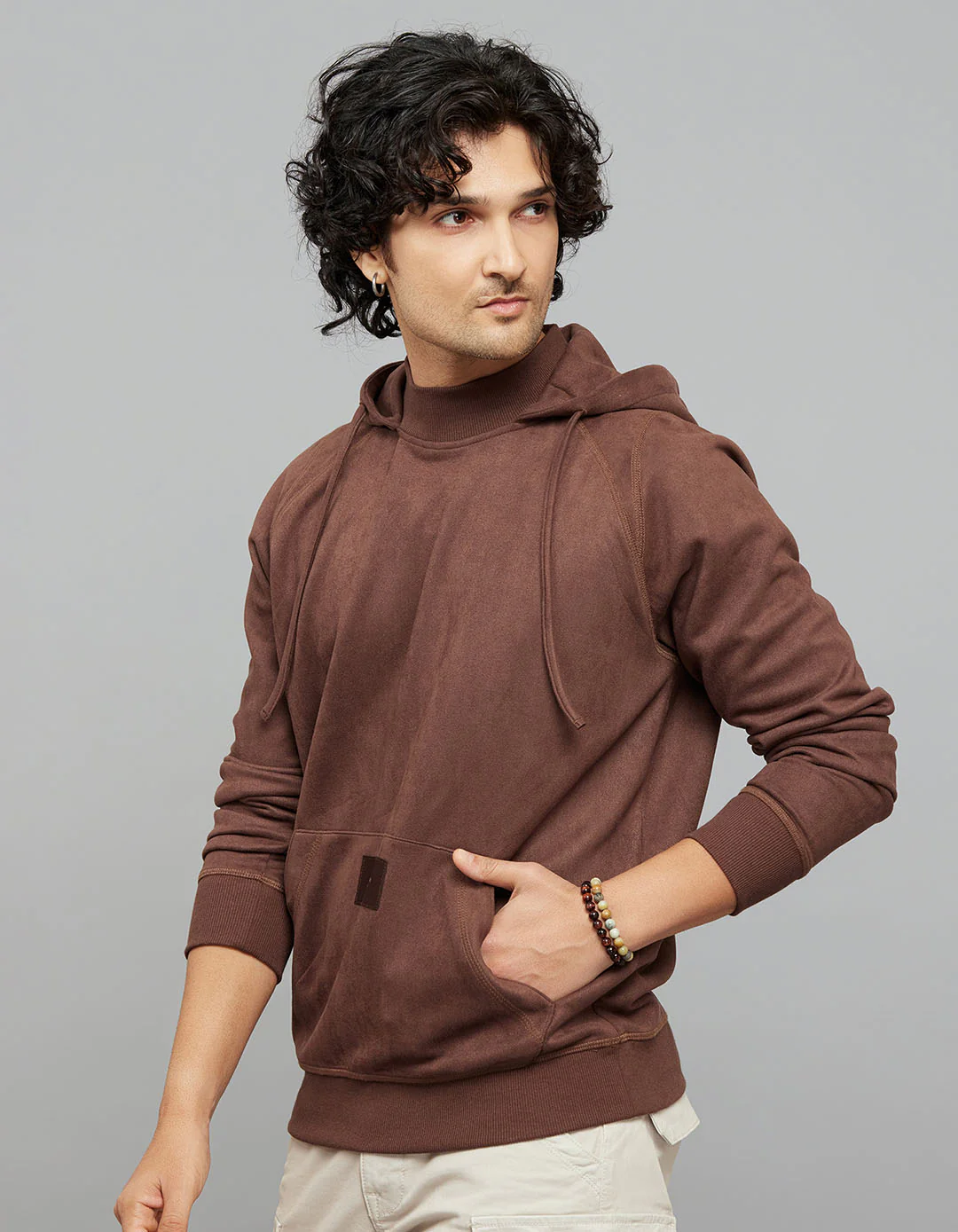 Brown Full Sleeves Hoodie - Image 3