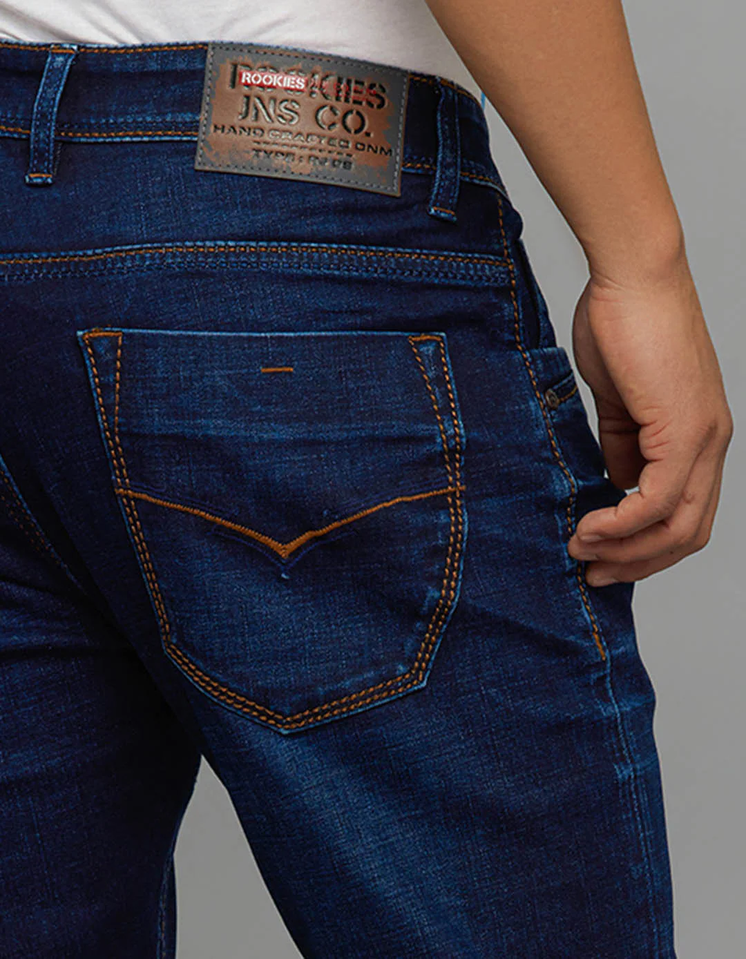 Dark Blue 5 Pocket Low-Rise Ankle Length Stretch Jeans - Image 6