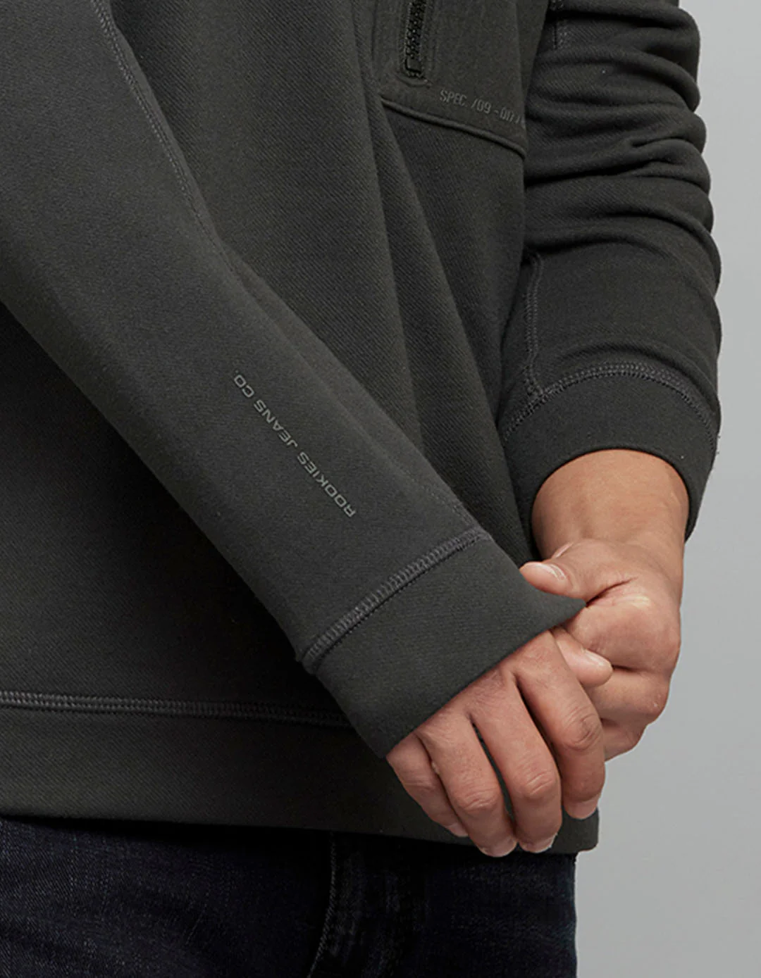 Dark Grey Round Neck Full Sleeves Sweat Shirt - Image 7