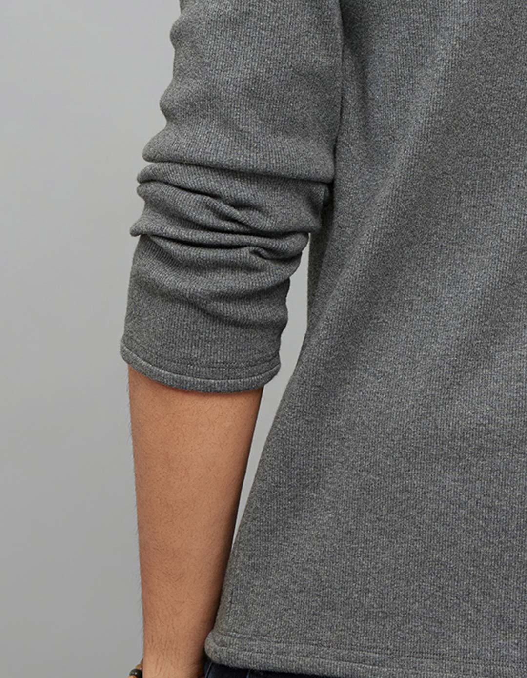 Dark Grey Round Neck Full Sleeves Sweatshirt - Image 7