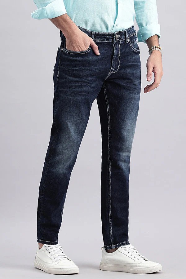 Dk Blue 5 Pocket Low-Rise Ankle Length Jeans - Image 3