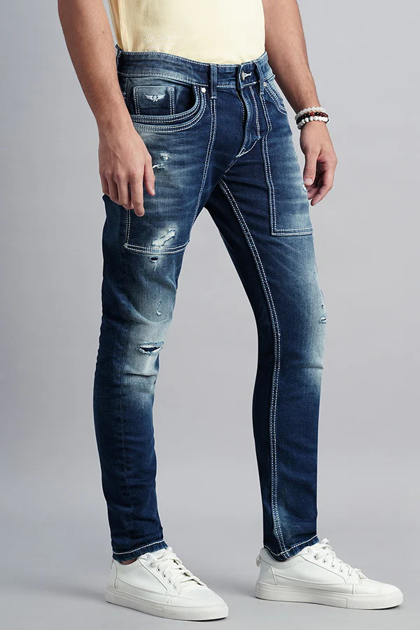 Dk Blue 5 Pocket Low-Rise Ankle Length Jeans - Image 3