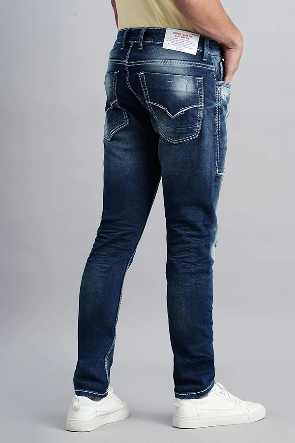 Dk Blue 5 Pocket Low-Rise Ankle Length Jeans - Image 4