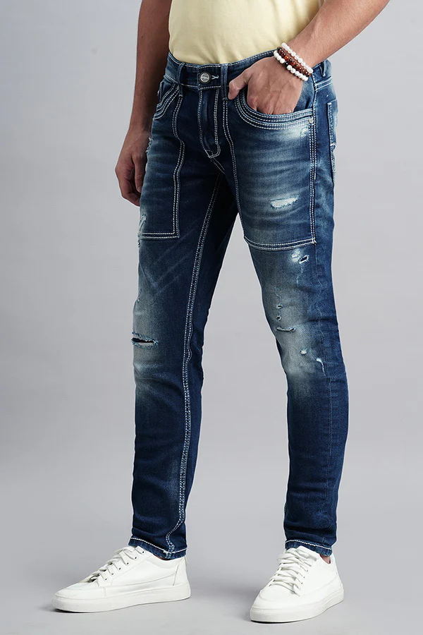 Dk Blue 5 Pocket Low-Rise Ankle Length Jeans - Image 5