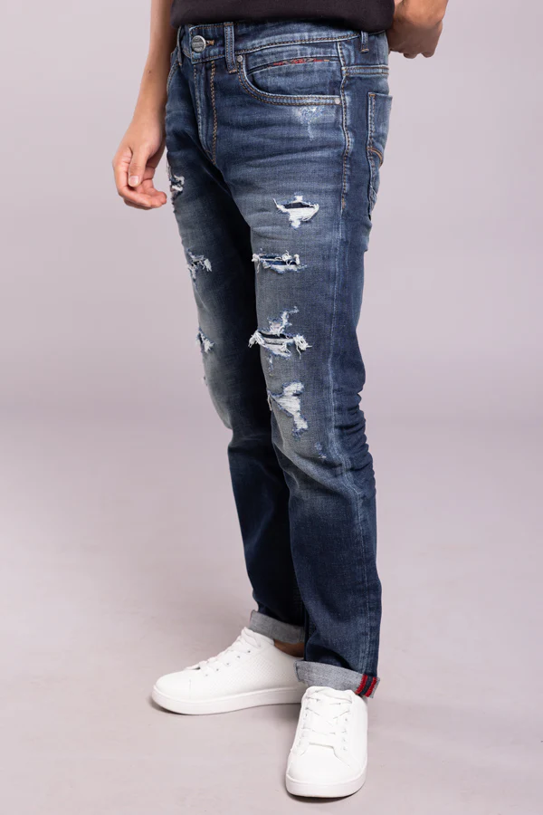 Dk Blue 5 Pocket Low-Rise Ankle Length Jeans - Image 3