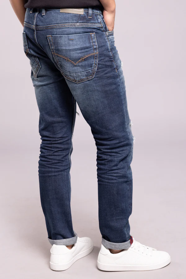 Dk Blue 5 Pocket Low-Rise Ankle Length Jeans - Image 4