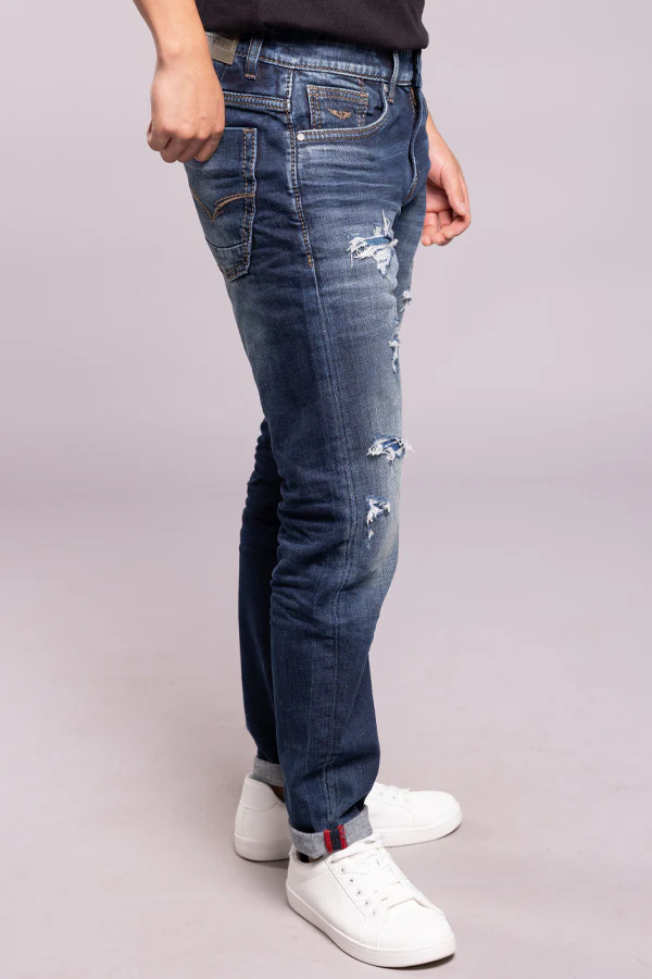 Dk Blue 5 Pocket Low-Rise Ankle Length Jeans - Image 5