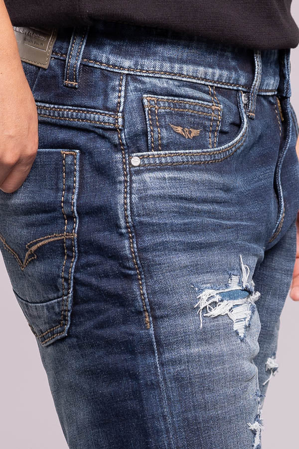 Dk Blue 5 Pocket Low-Rise Ankle Length Jeans - Image 6