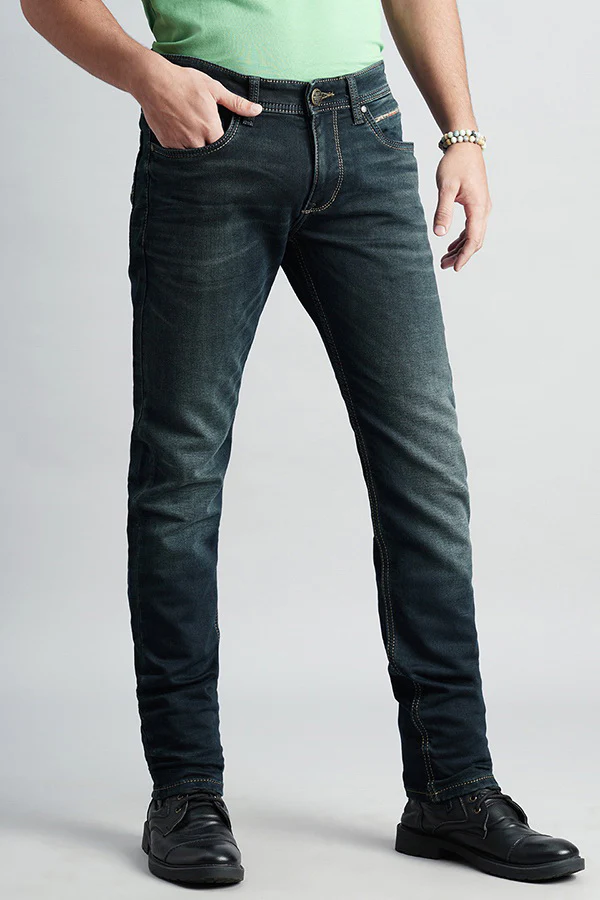 Dk Blue 5 Pocket Mid-Rise Slim Fit Jeans - Image 3