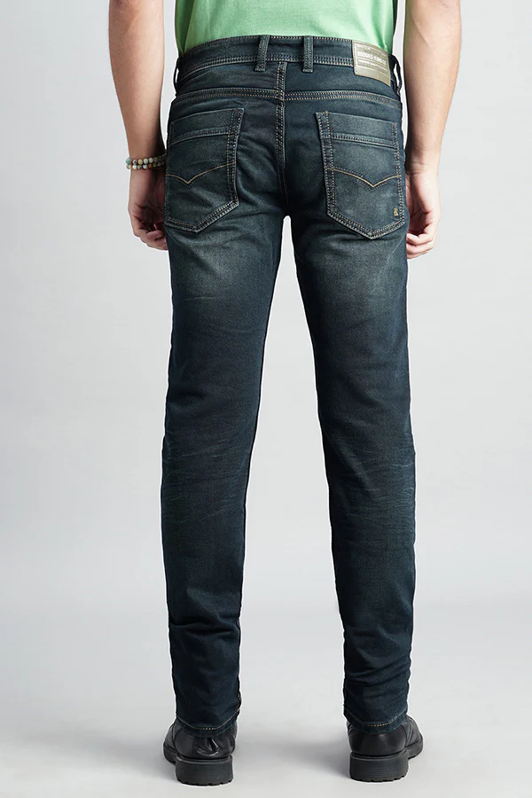 Dk Blue 5 Pocket Mid-Rise Slim Fit Jeans - Image 4