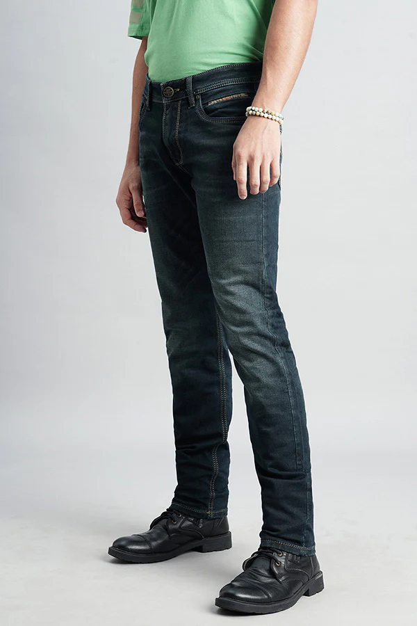 Dk Blue 5 Pocket Mid-Rise Slim Fit Jeans - Image 5
