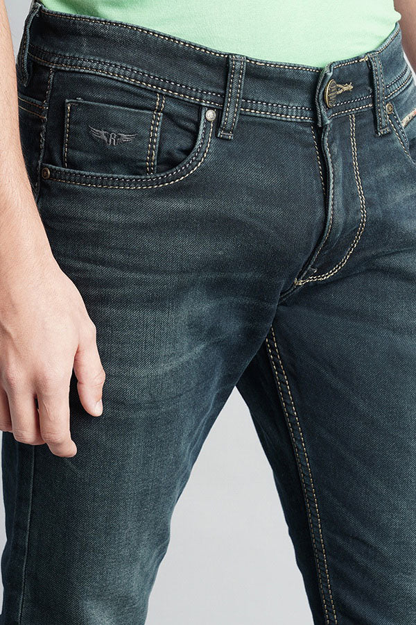 Dk Blue 5 Pocket Mid-Rise Slim Fit Jeans - Image 6