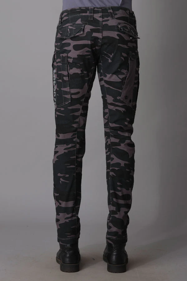 Dk Grey Camo Print Regular Fit Cargo Pant - Image 5