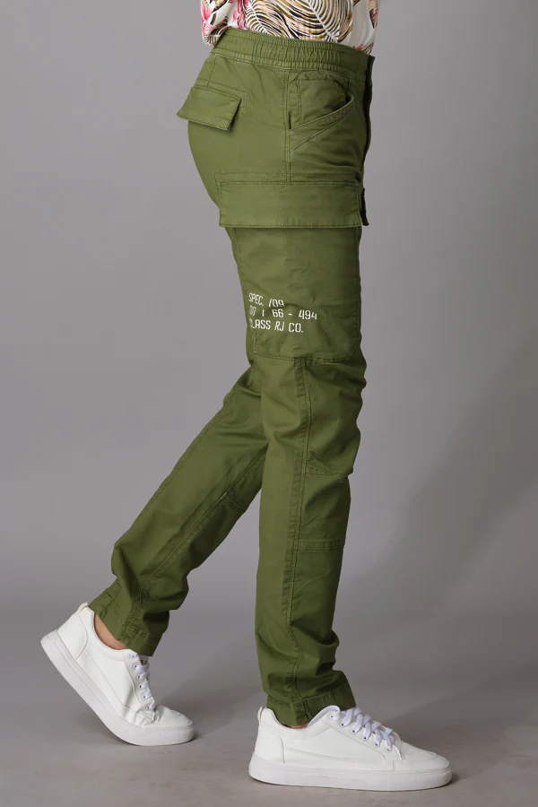 Green Tapered Fit Cargo Pant - Image 4