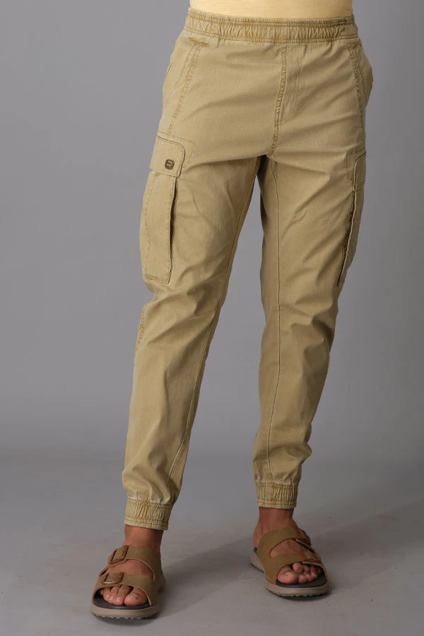 Khaki Tapered Fit Cargo Pant - Image 3