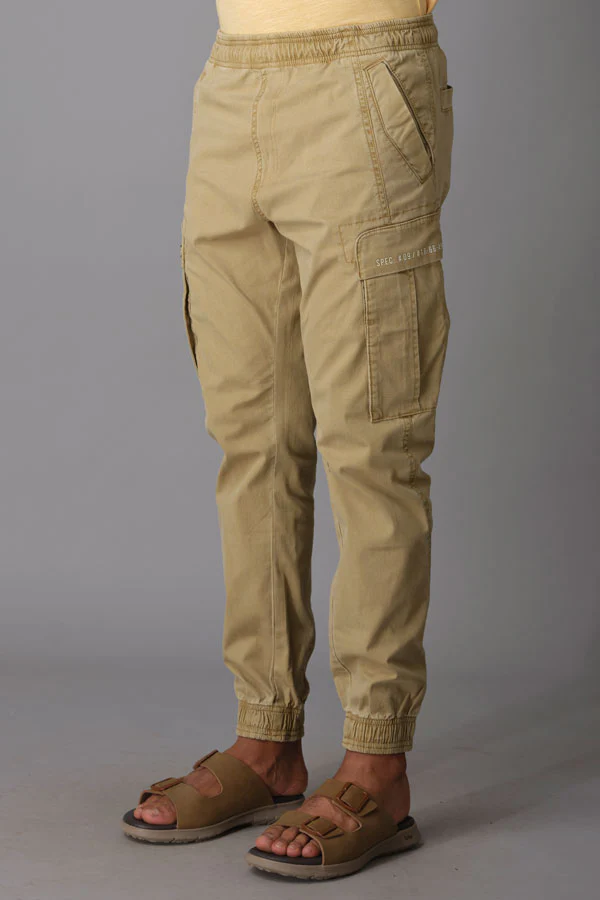 Khaki Tapered Fit Cargo Pant - Image 4