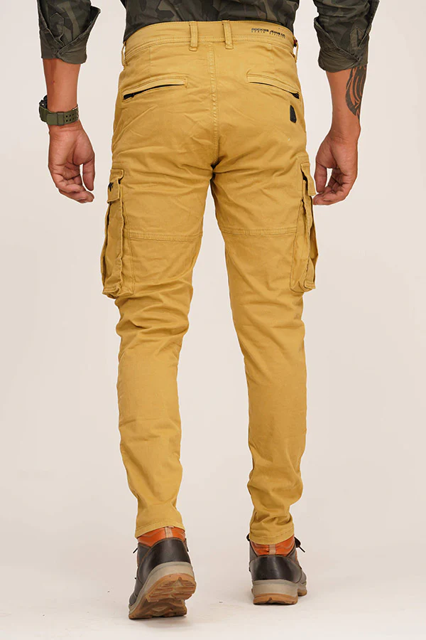 Khaki Regular Fit Cargo Pant - Image 4