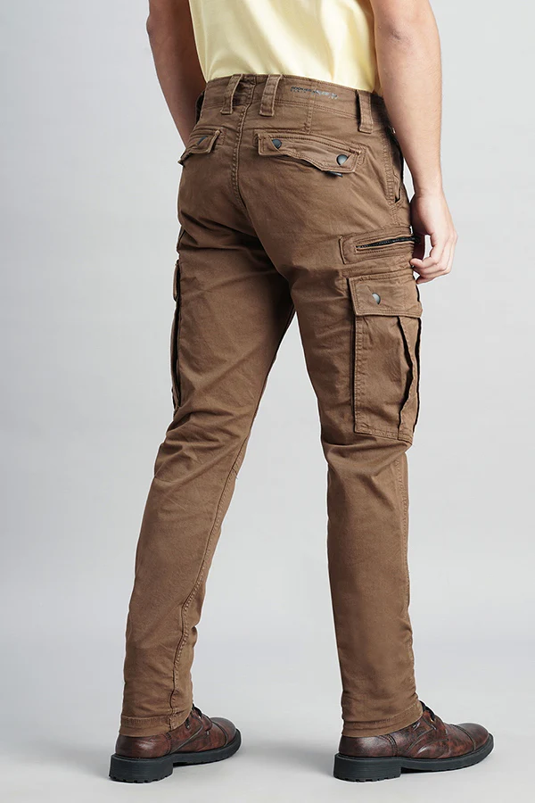 Khaki Regular Fit Cargo Pant - Image 4