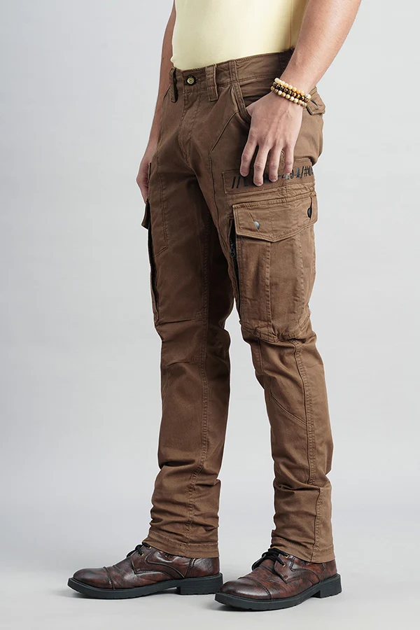 Khaki Regular Fit Cargo Pant - Image 5