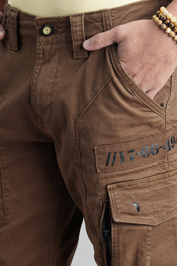 Khaki Regular Fit Cargo Pant - Image 6