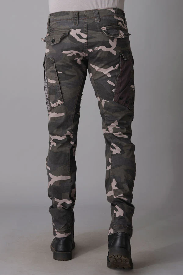 Lt Grey Camo Print Regular Fit Cargo Pant - Image 5