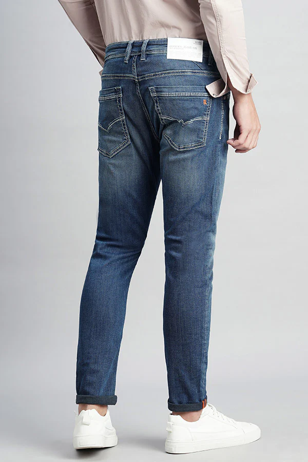 Med Blue 5 Pocket Low-Rise Ankle Length Jeans - Image 4