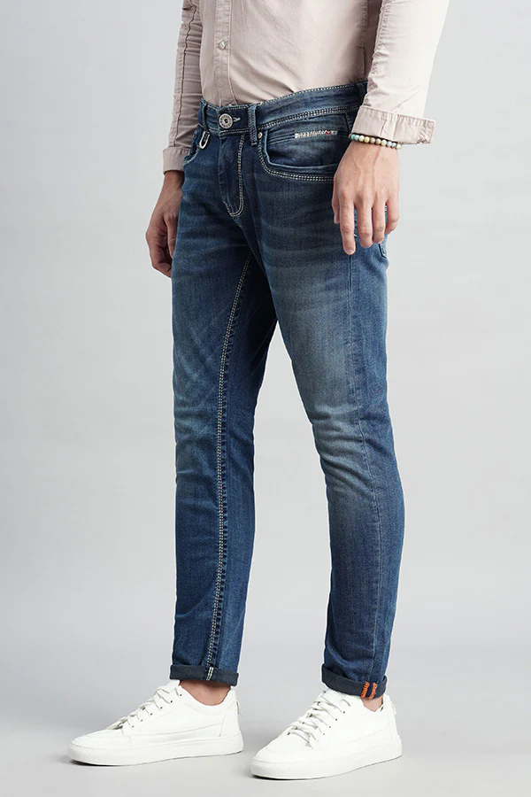 Med Blue 5 Pocket Low-Rise Ankle Length Jeans - Image 5