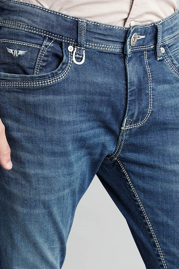 Med Blue 5 Pocket Low-Rise Ankle Length Jeans - Image 6