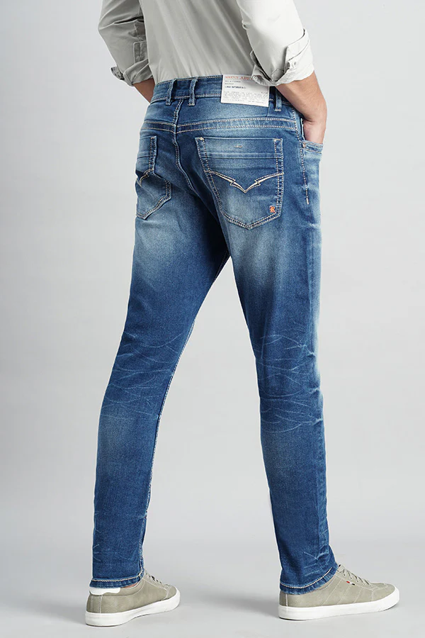 Med Blue 5 Pocket Low-Rise Ankle Length Jeans - Image 4