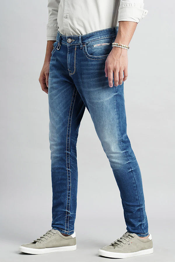 Med Blue 5 Pocket Low-Rise Ankle Length Jeans - Image 5