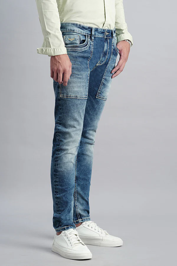 Med Blue 5 Pocket Low-Rise Ankle Length Jeans - Image 3