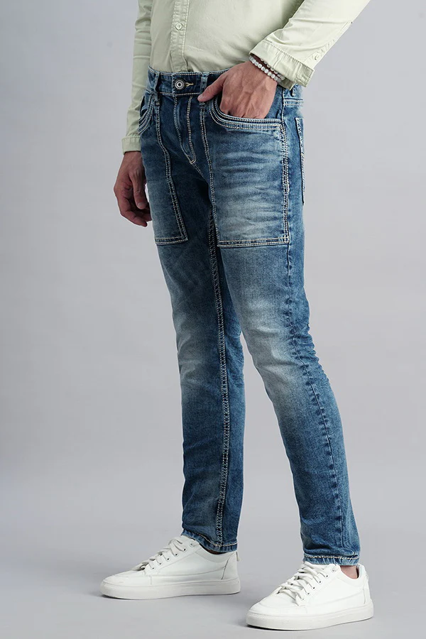 Med Blue 5 Pocket Low-Rise Ankle Length Jeans - Image 5