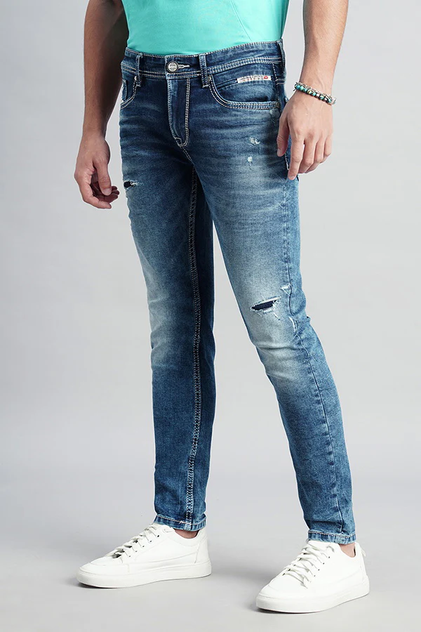 Med Blue 5 Pocket Low-Rise Ankle Length Jeans - Image 5