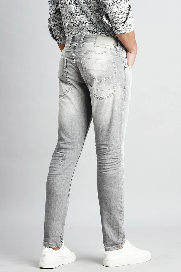 Med Grey 5 Pocket Low-Rise Ankle Length Jeans - Image 4