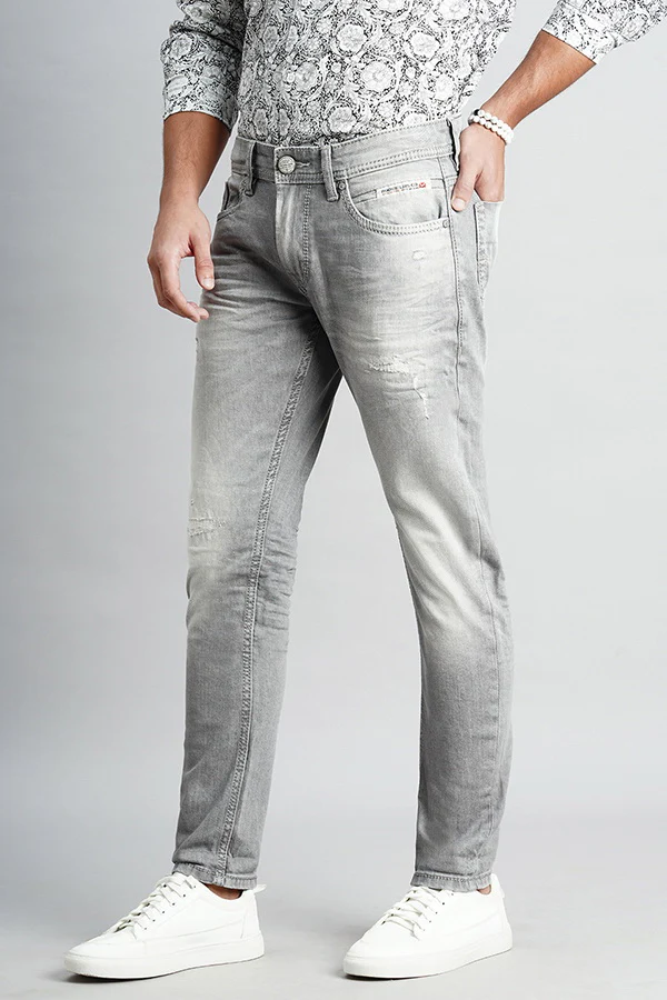 Med Grey 5 Pocket Low-Rise Ankle Length Jeans - Image 5