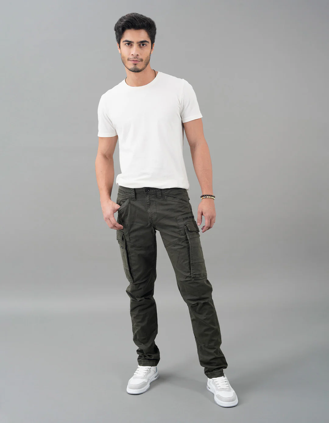 Military Green Regular Fit Cargo Pant - Image 3