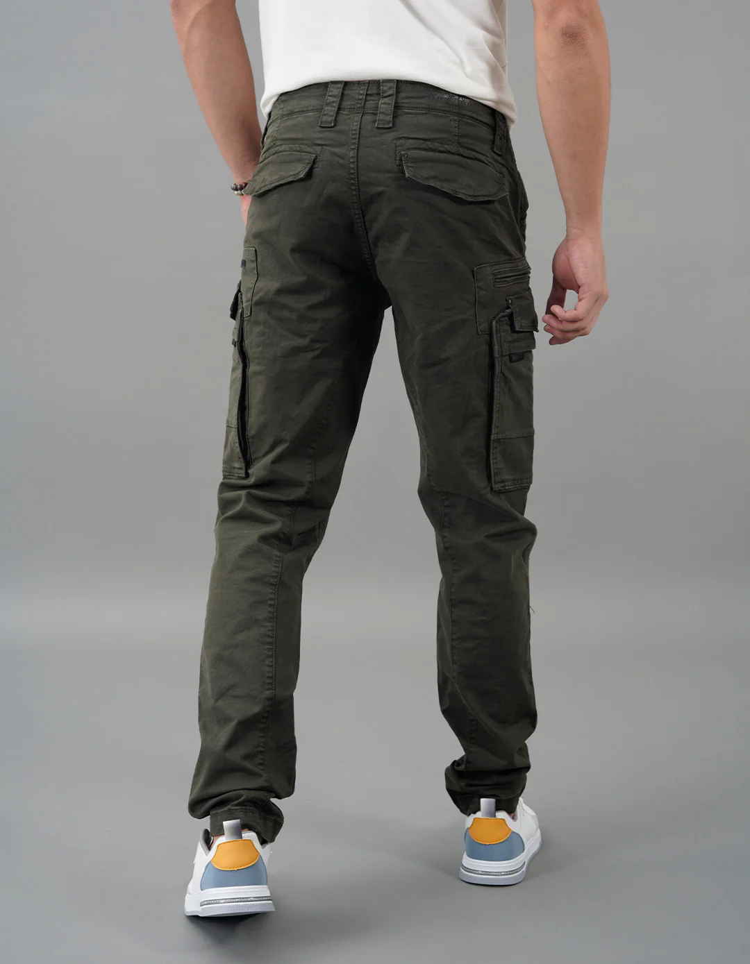 Military Green Regular Fit Cargo Pant - Image 6