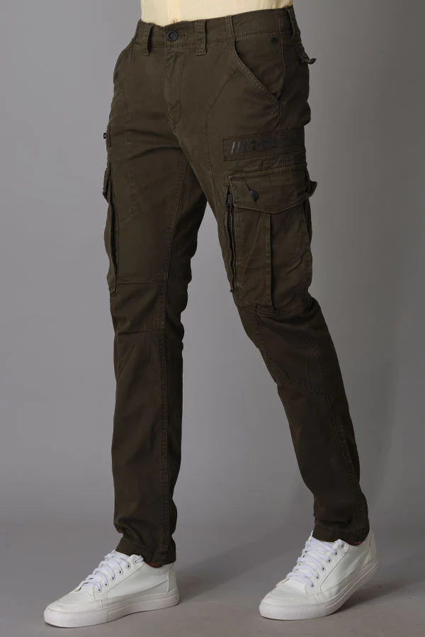 Military Green Regular Fit Cargo Pant - Image 3