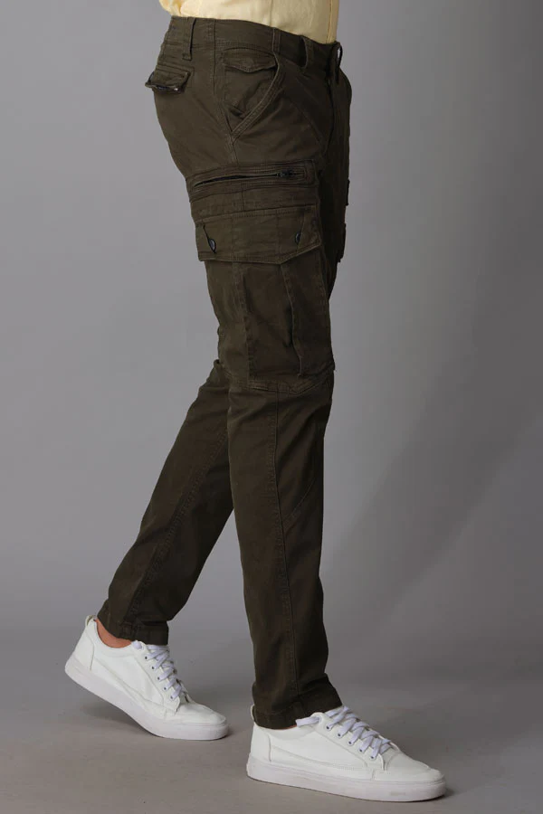 Military Green Regular Fit Cargo Pant - Image 4