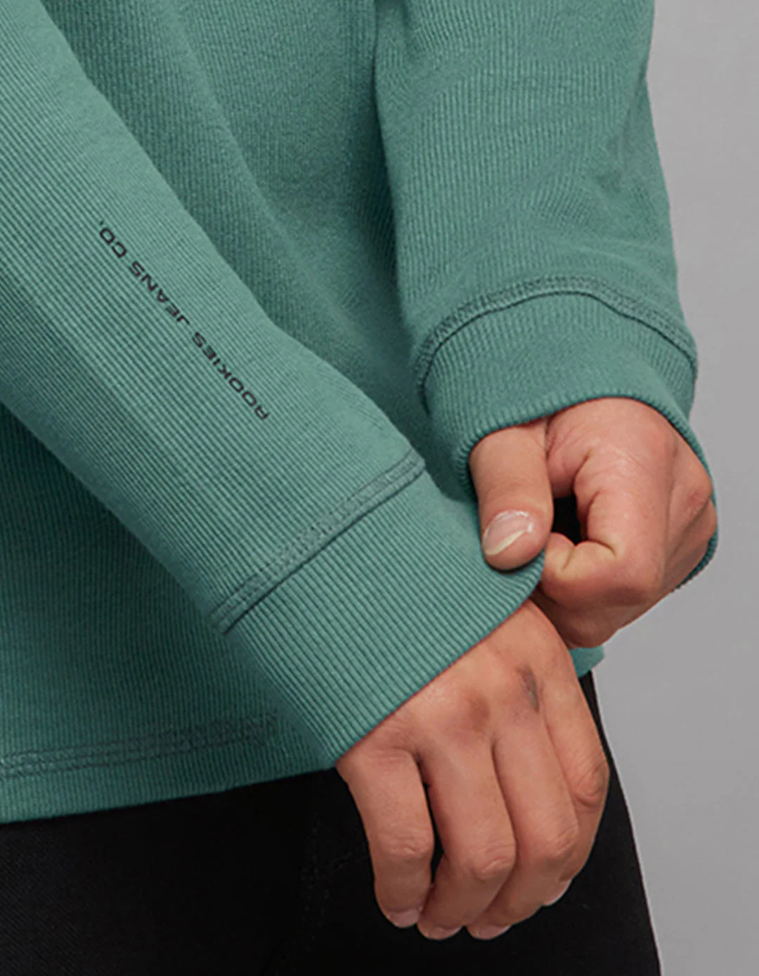 Mint Blue High Neck Full Sleeves Sweatshirt - Image 5