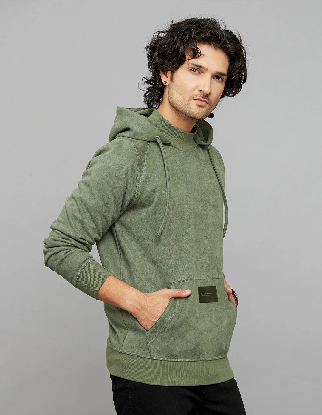 Moss Green Full Sleeves Hoodie - Image 3