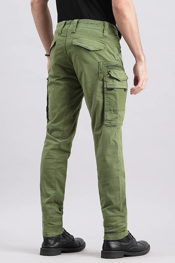 Moss Green Regular Fit Cargo Pant - Image 4